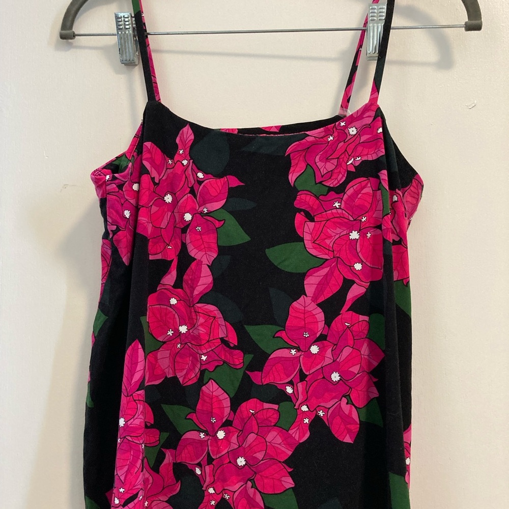 Floral Pink and Black Dress